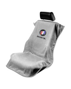 Seat Armour Grey Towel Seat Cover with Buick Logo, Front-Right View