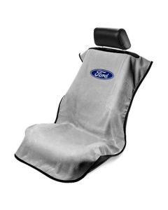 Seat Armour Grey Towel Seat Cover with Ford Logo - Front-Right View