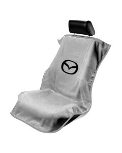 Seat Armour Grey Towel Seat Cover with Mazda Logo - Front-Right View