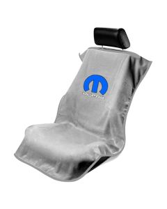 Seat Armour Grey Towel Seat Cover with Mopar Logo - Front-Right View