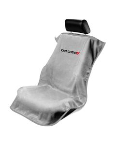 Seat Armour Grey Towel Seat Cover with New Dodge Logo - Front-Right View