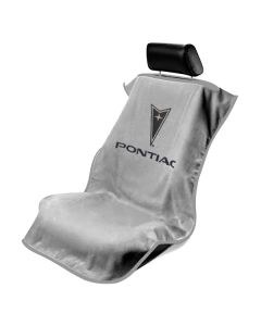 Seat Armour Grey Towel Seat Cover with Pontiac Logo - Front-Right View