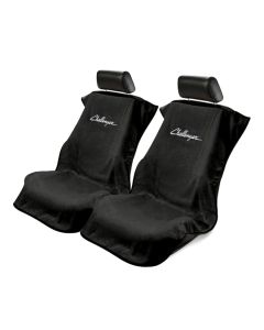 Seat Armour ® - Pair of Black Towel Seat Covers with Challenger Logo (SA100CHLB)
