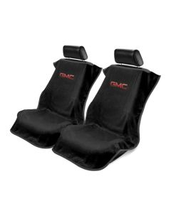 Seat Armour Pair of Black Towel Seat Covers with GMC Logo, Front-Right View