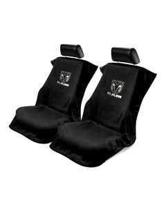 Seat Armour ® - Pair of Black Towel Seat Covers with New Dodge Ram Logo (SA100NRAMB)