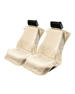 Seat Armour Pair of Tan Towel Seat Covers without Logo, Front-Right View