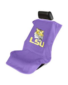 Seat Armour Purple Towel Seat Cover with NCAA Louisiana University Logo - Front-Right View