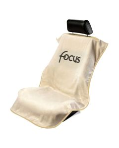 Seat Armour Tan Towel Seat Cover with Focus Logo - Front-Right View