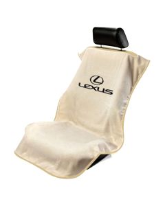 Seat Armour Tan Towel Seat Cover with Lexus Logo - Front-Right View