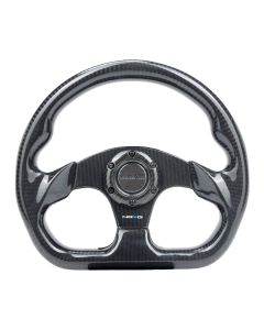NRG® - 320mm Shinny Black Carbon Fiber Flat Bottom Steering Wheel (ST-009CF/BK)