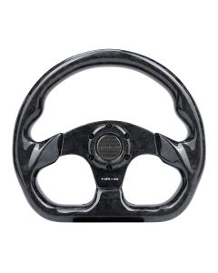NRG® - 320mm Shinny Black Forged Carbon Fiber Flat Bottom Steering Wheel (ST-009FC/BK)