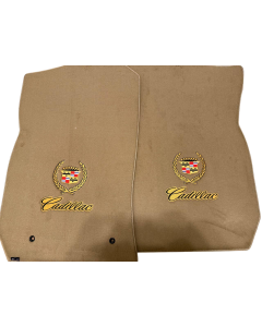 Lloyd Mats Velourtex Tan Front Floor Mats For Cadillac 60 Special, Logo