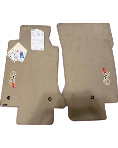Lloyd Mats Velourtex Light Shale Front Floor Mats For Corvette 50th Anniversary, Logo