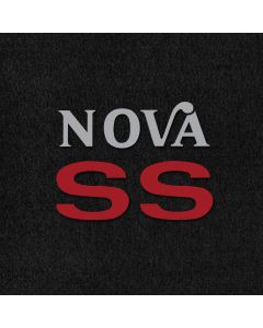 Lloyd Mats Velourtex Black Front Floor Mats For Chevrolet Nova, Logo