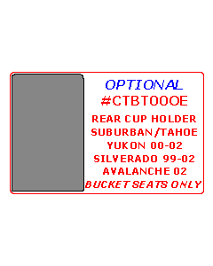 Wow Trim ® - 1 Pc Optional Rear Cup Holder Trim (CTBT00OE), Diagram