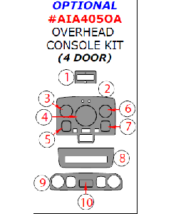 Wow Trim ® - 10 Pcs Optional Overhead Console Kit (AIA405OA), Diagram