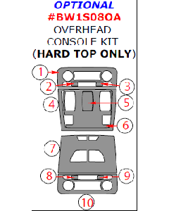 Wow Trim ® - 10 Pcs Optional Overhead Console Kit (BW1S08OA)
