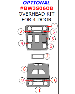 Wow Trim ® - 11 Pcs Optional Overhead Kit (BW3S06OB), Diagram