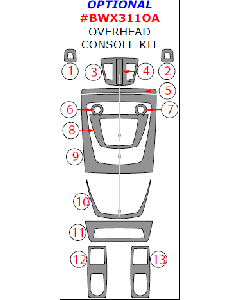 Wow Trim ® - 13 Pcs Optional Overhead Console Kit (BWX311OA)