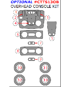Wow Trim ® - 13 Pcs Optional Overhead Console Kit (CTTS13OB)