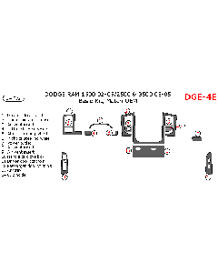 Wow Trim ® - 14 Pcs Match OEM Basic Dash Kit (DGE-4E), Diagram