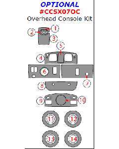 Wow Trim ® - 14 Pcs Optional Overhead Console Kit (CCSX07OC)
