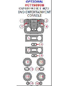 Wow Trim ® - 16 Pcs Optional Overhead Kit Without DVD Entertainment Console (CTTS09OB)