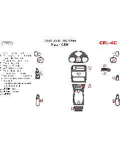 Wow Trim ® - 17 Pcs Match OEM Main Dash Kit (CRL-4C), Diagram