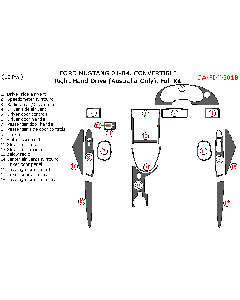 Wow Trim ® - 18 Pcs Full Dash Kit (A-FDMG01B), Diagram