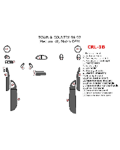 Wow Trim ® - 18 Pcs Match OEM Medium Dash Kit (CRL-3B), Diagram