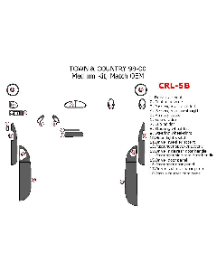 Wow Trim ® - 18 Pcs Match OEM Medium Dash Kit (CRL-5B), Diagram