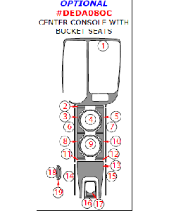 Wow Trim ® - 19 Pcs Optional Center Console Kit (DEDA08OC), Diagram