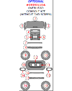 Wow Trim ® - 19 Pcs Optional Overhead Console Kit (DEDO11OA), Diagram
