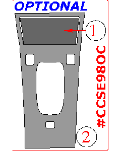 Wow Trim ® - 2 Pcs Match OEM Optional Shifter Accent Kit (CCSE98OC), Diagram
