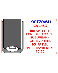 Wow Trim ® - 2 Pcs Optional Bench Seat Console Accent Kit (CVL-6G), Diagram