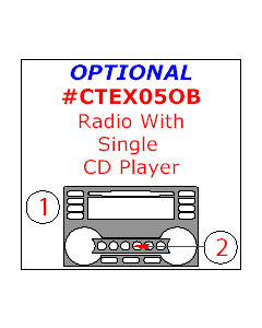 Wow Trim ® - 2 Pcs Optional Radio With Single CD Player Kit (CTEX05OB), Diagram