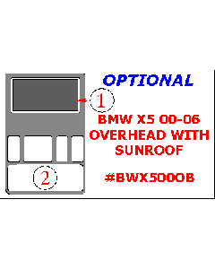 Wow Trim ® - 2 Pcs Overhead Console (BWX500OB), Diagram