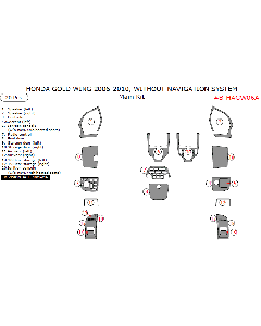 Wow Trim ® - 20 Pcs Main Dash Kit (B-HAGW06A), Diagram