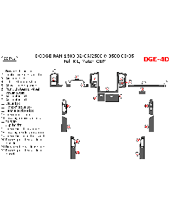Wow Trim ® - 22 Pcs Match OEM Full Dash Kit (DGE-4D), Diagram
