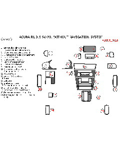 Wow Trim ® - 22 Pcs Match OEM Main Dash Kit (ARRL96A), Diagram