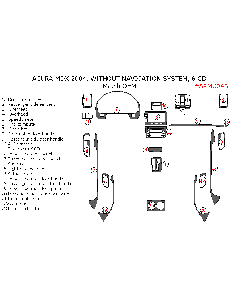Wow Trim ® - 23 Pcs Match OEM Main Dash Kit (ARMX04B), Diagram