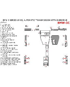 Wow Trim ® - 25 Pcs Main Dash Kit (BMW-3C), Diagram