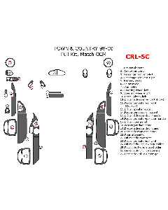 Wow Trim ® - 27 Pcs Match OEM Full Dash Kit (CRL-5C), Diagram