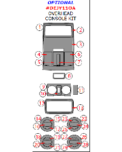 Wow Trim ® - 29 Pcs Optional Overhead Console Kit (DEJY11OA), Diagram