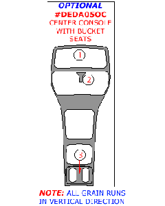 Wow Trim ® - 3 Pcs Optional Center Console Kit (DEDA05OC), Diagram
