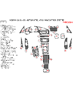 Wow Trim ® - 30 Pcs Match OEM Main Dash Kit (ARCL01A), Diagram