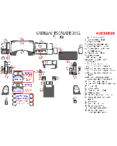 Wow Trim ® - 33 Pcs Match OEM Full Dash Kit (CCEE02B), Diagram