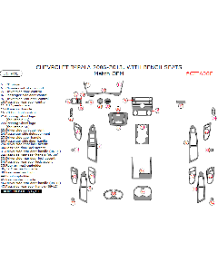 Wow Trim ® - 35 Pcs Match OEM Full Dash Kit (CTIA06E), Diagram