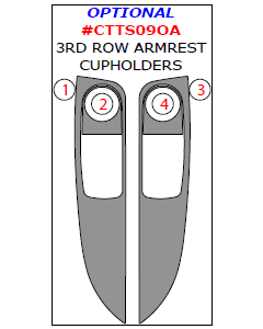 Wow Trim ® - 4 Pcs Optional 3rd Row Armrest Cupholders Kit (CTTS09OA)