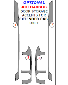 Wow Trim ® - 4 Pcs Optional Door Storage Accents Kit (DEDA08OB), Diagram